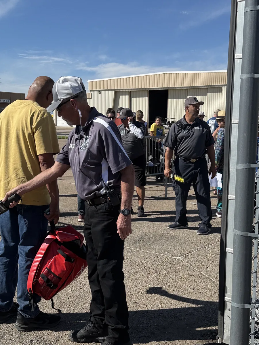 MarTech guards screening attendees at the Pueblo Airshow